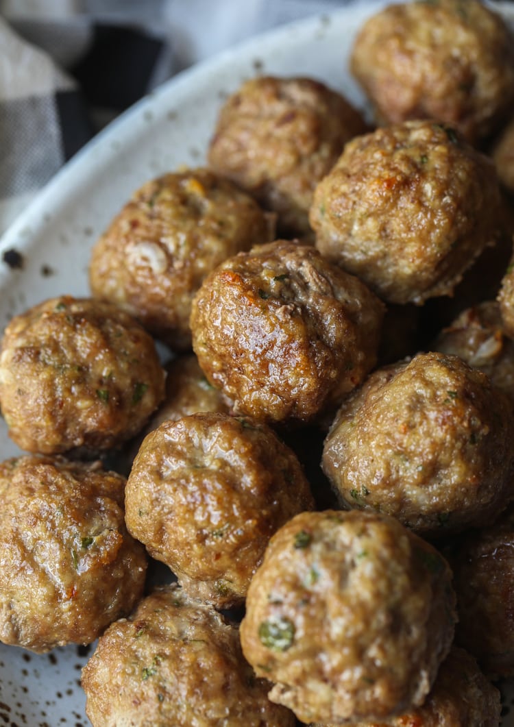 Oven Baked Meatballs in a dish for dinner