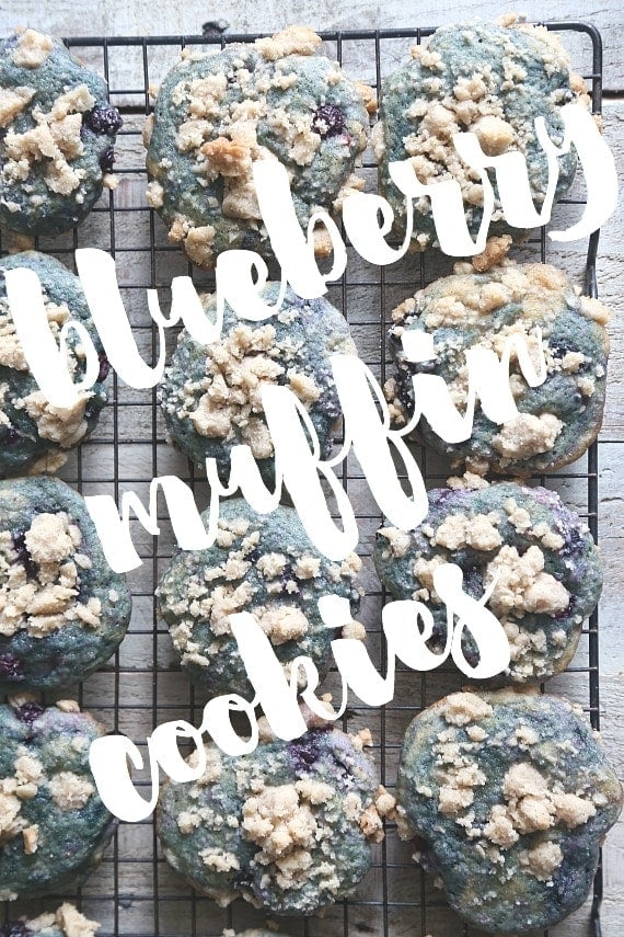 Blueberry Muffin Cookies! These cookies are so soft, loaded with blueberries and topped with a buttery streusel. It