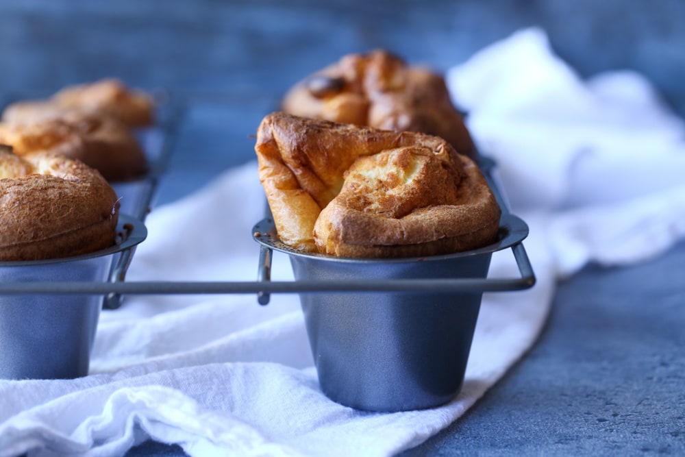 A Close-up Shot of a Popover Inside the Tin of the Pan