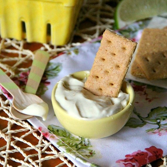 Image of Key Lime Pie Dip with a Graham Cracker
