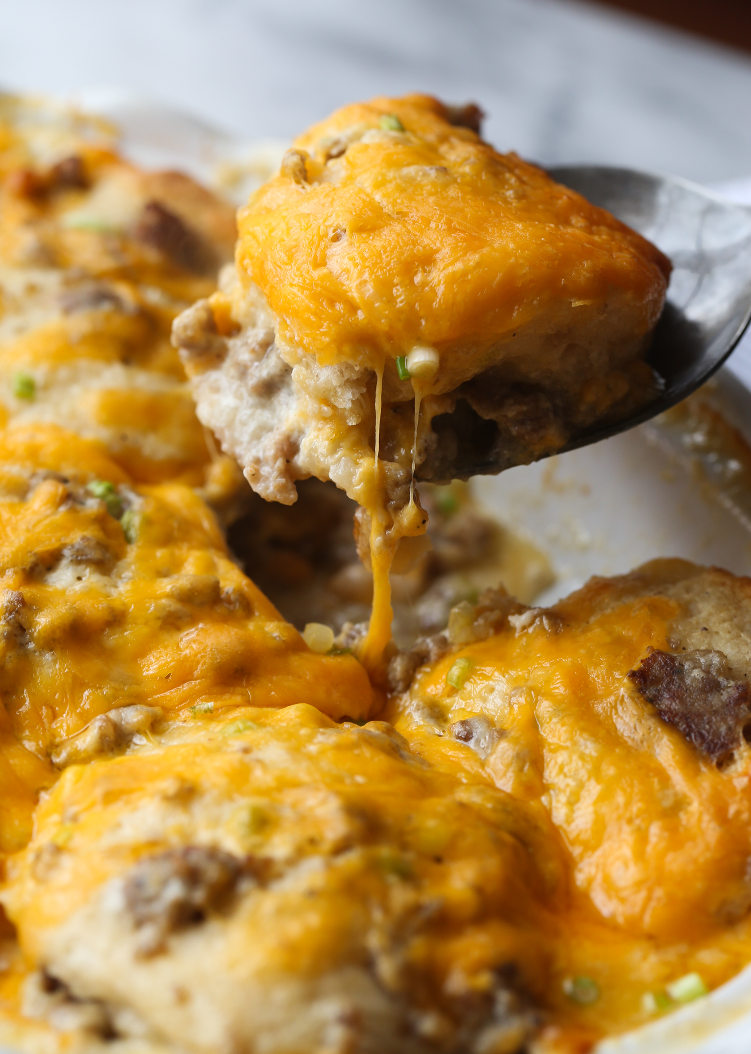 Cheesy Sausage Biscuit and Gravy recipe is perfect for a crowd